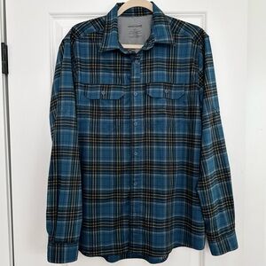 Blue Plaid Moisture Wicking Lightweight Outdoor Hiking / Fishing Button-Up Shirt